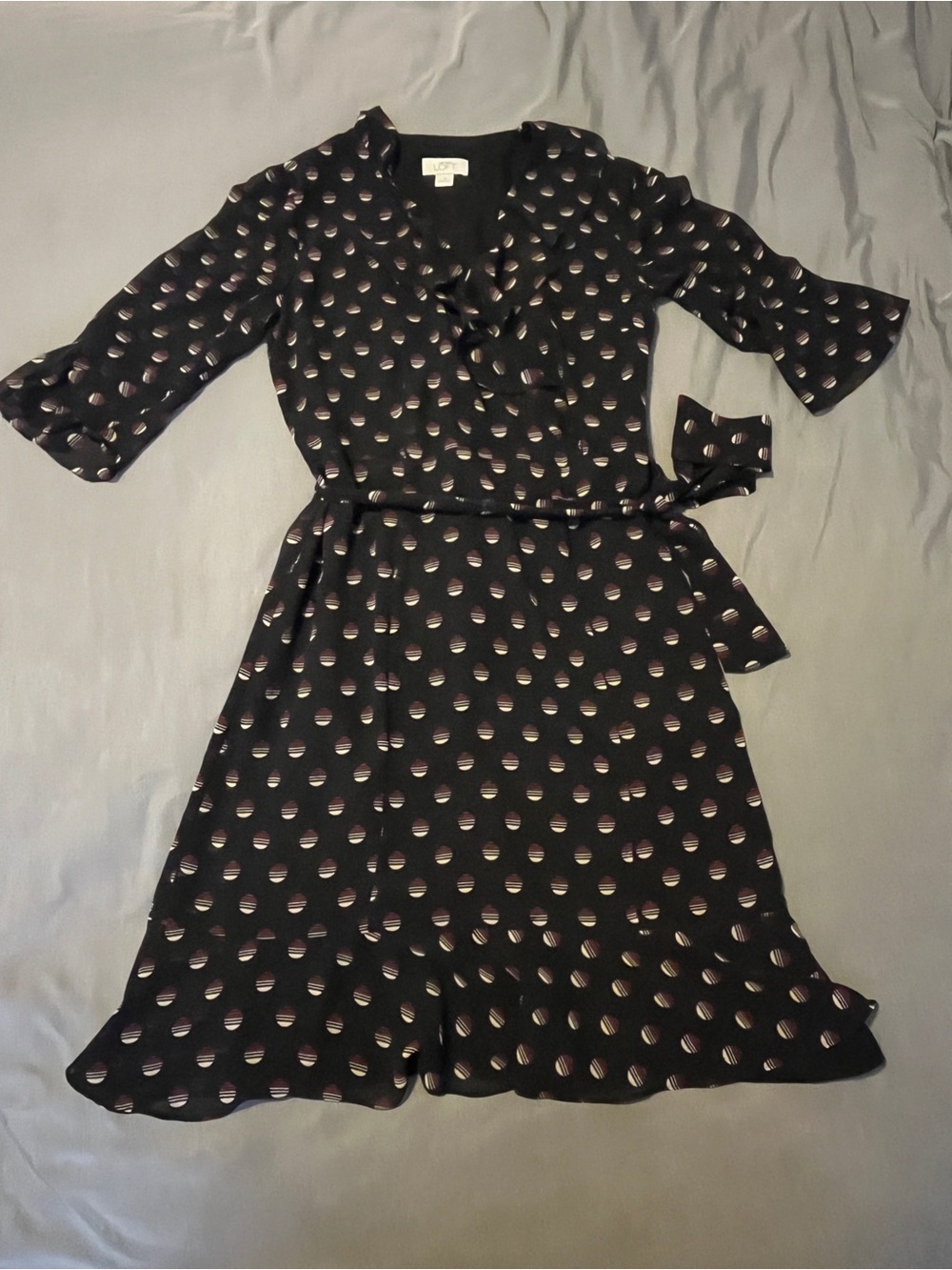 LOFT Classic A-Line Dress Black Knit- Size 8